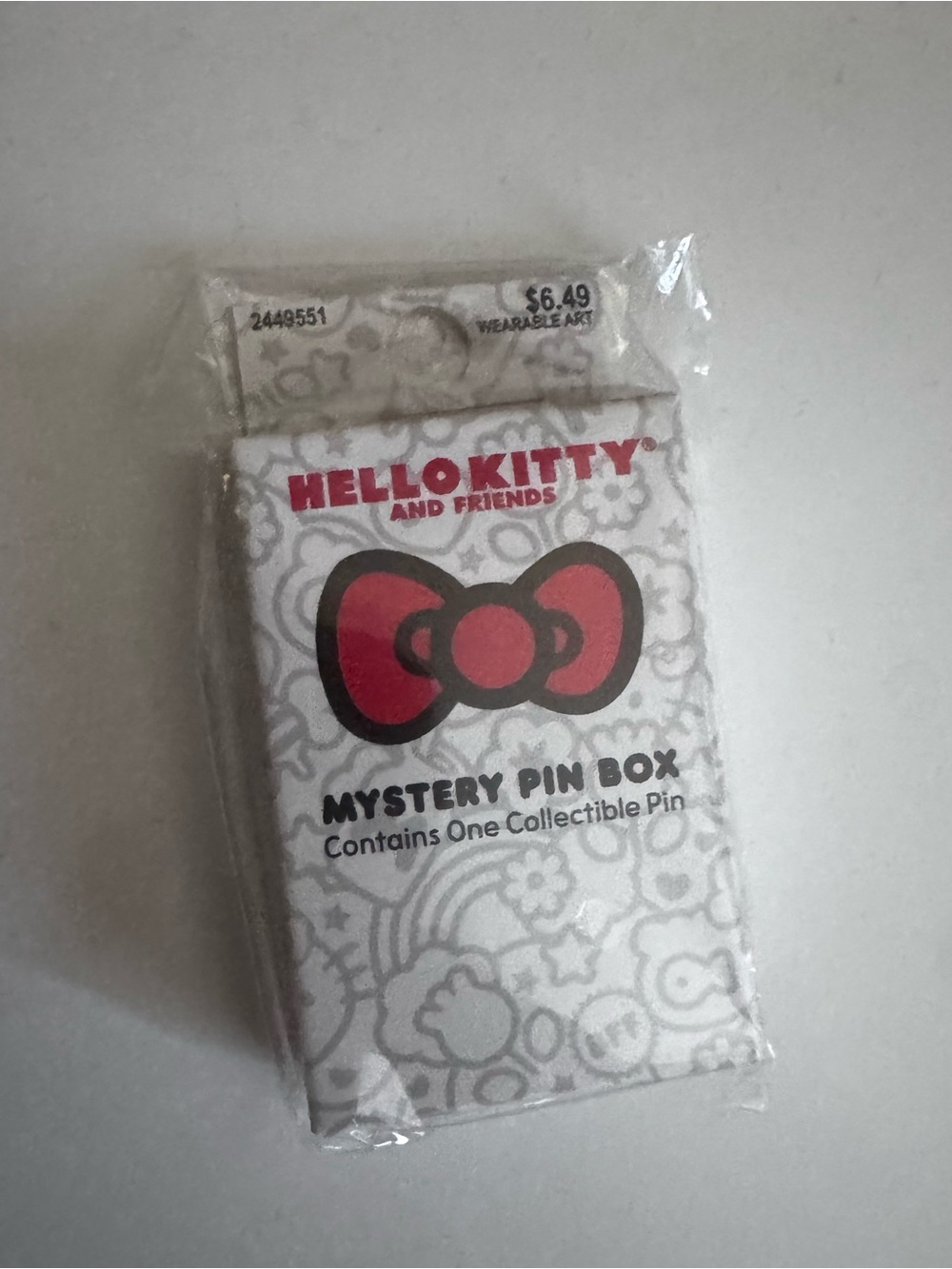 Hello Kitty White Box with Pink and Black Bow Mystery Pin